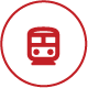 A red icon for industrial of a train